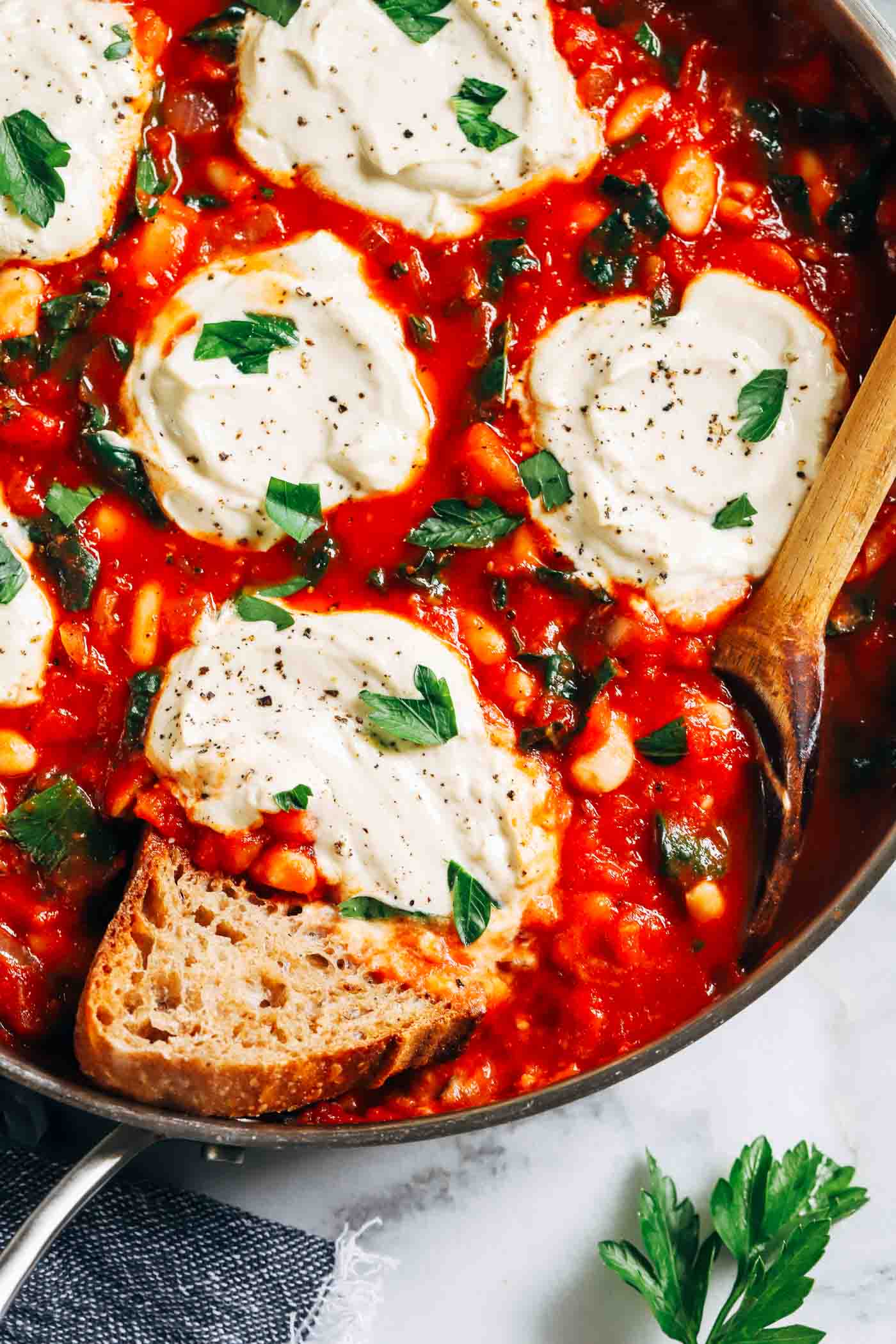 One-Pot Vegan White Bean Shakshuka - Making Thyme for Health