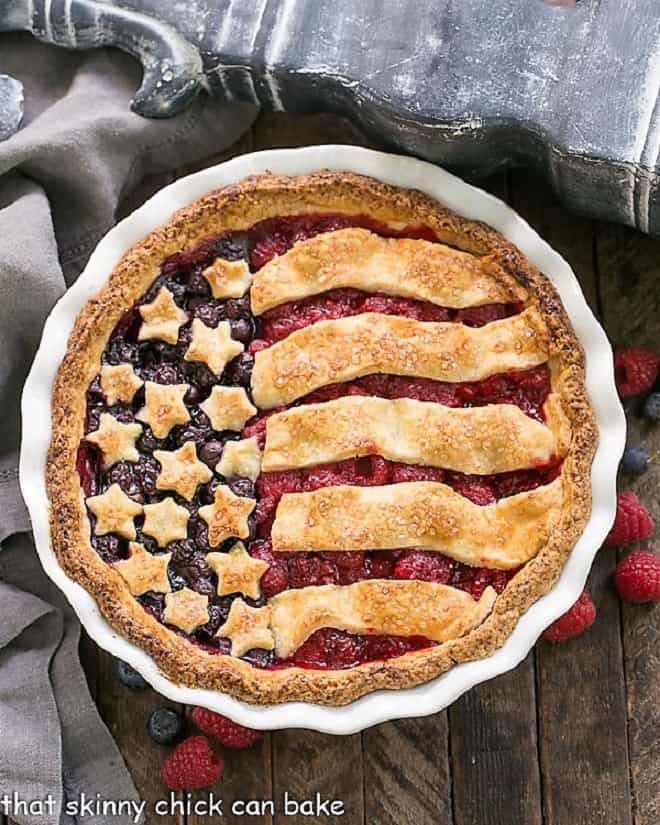 Patriotic Stars and Stripes Berry Pie