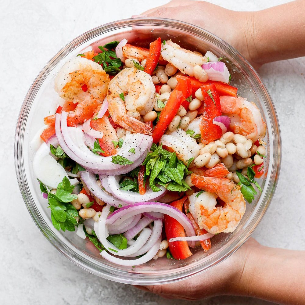 Healthy Shrimp Salad (no mayo dressing!) - Fit Foodie Finds Healthy Shrimp Salad (no mayo dressing!) - Fit Foodie Finds