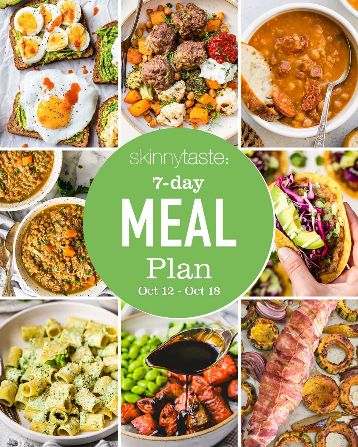Free 7 Day Healthy Meal Plan (Oct 12-18)