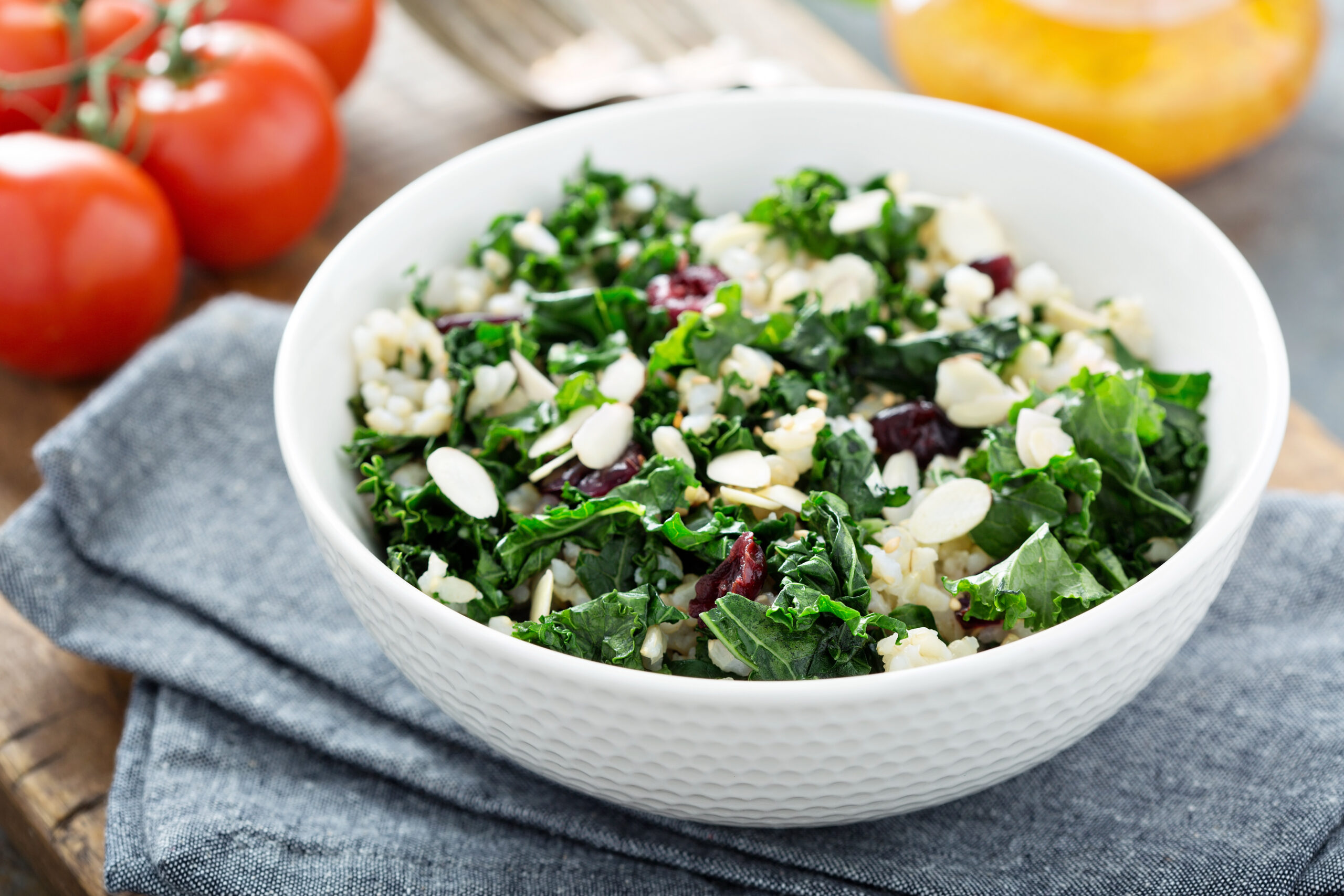 Warm Kale and Brown Rice Salad