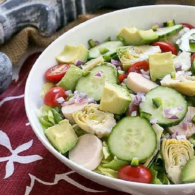 Hearts of Palm, Artichoke, Avocado and Butter Lettuce Salad - Refreshing! - That Skinny Chick Can Bake