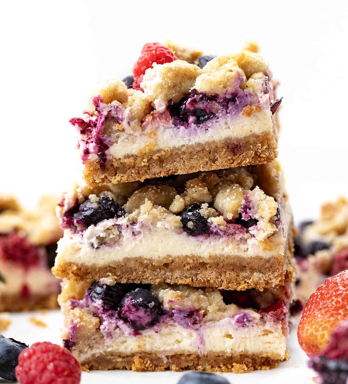 Triple Berry Cheesecake Bars