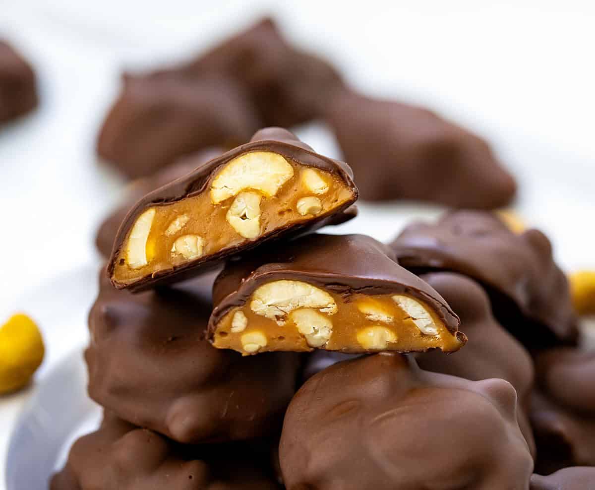 Chocolate Caramel Cashew Clusters