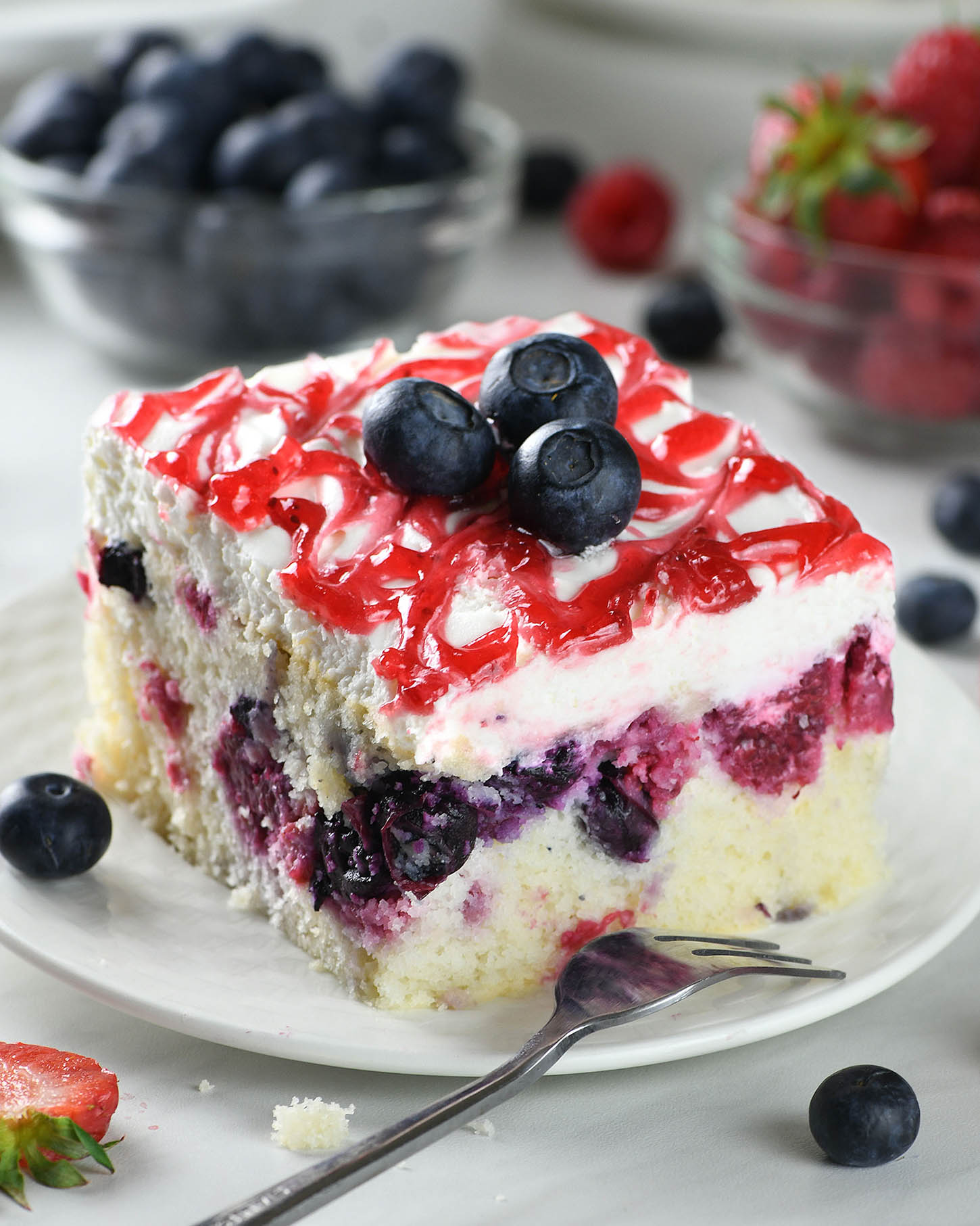Summer Berry Sheet Cake