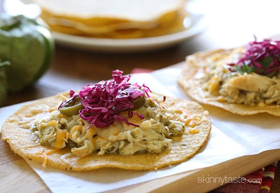 Salsa Verde Chicken Tostadas (Easy Leftover Chicken Dinner)