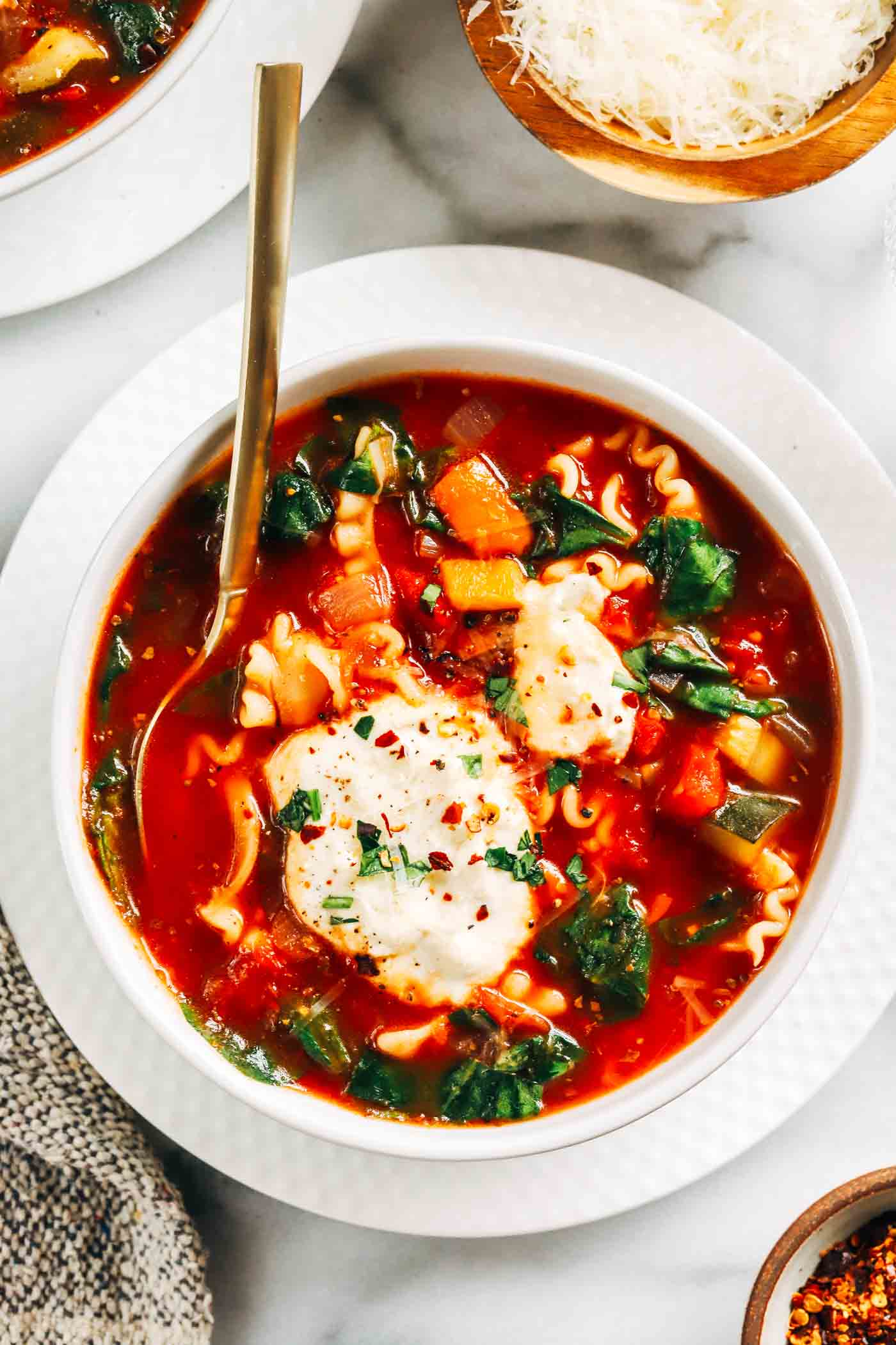 Vegetable Lasagna Soup (vegan + high-protein!) - Making Thyme for Health