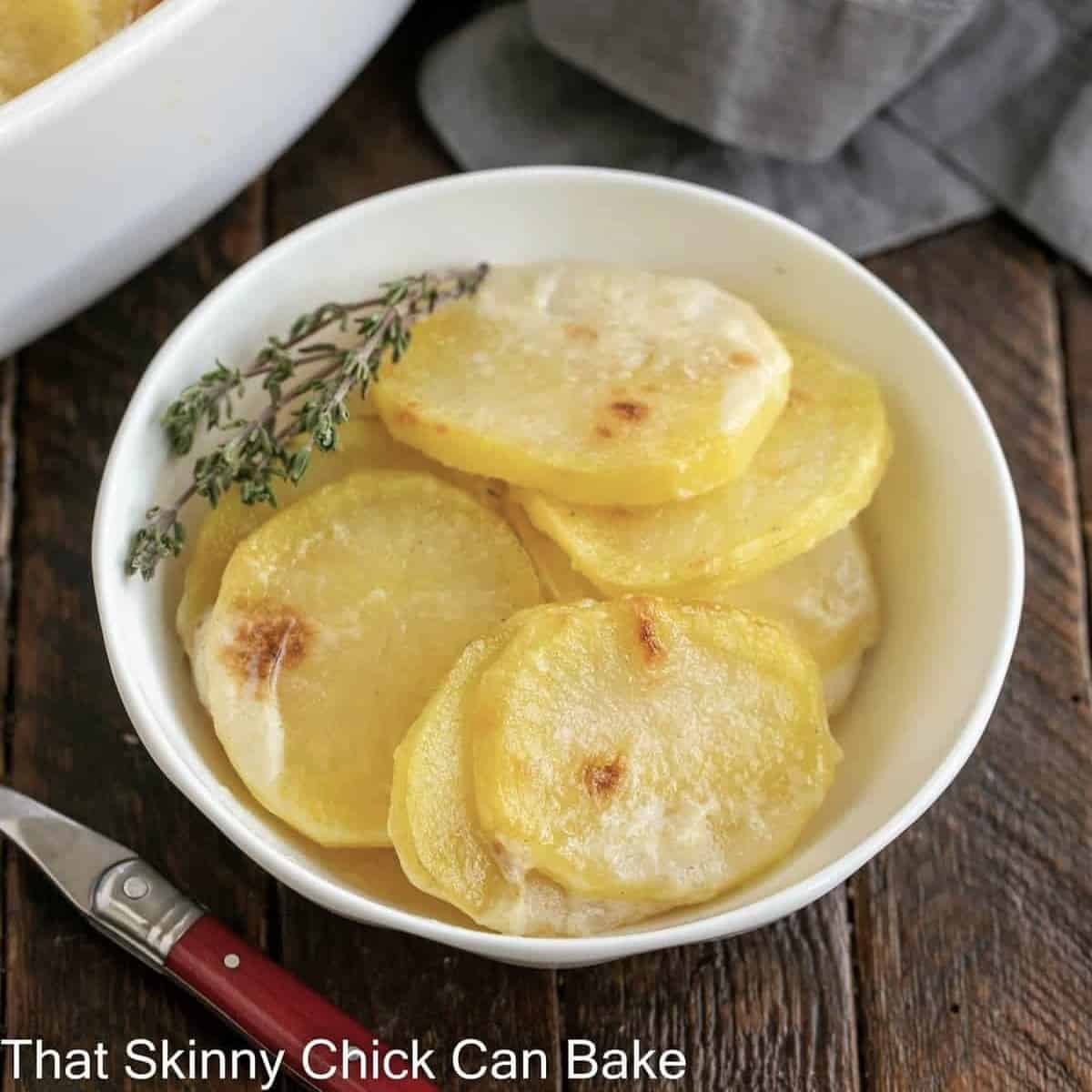 Best Scalloped Potatoes Recipe - Tasty Comfort Food - That Skinny Chick Can Bake