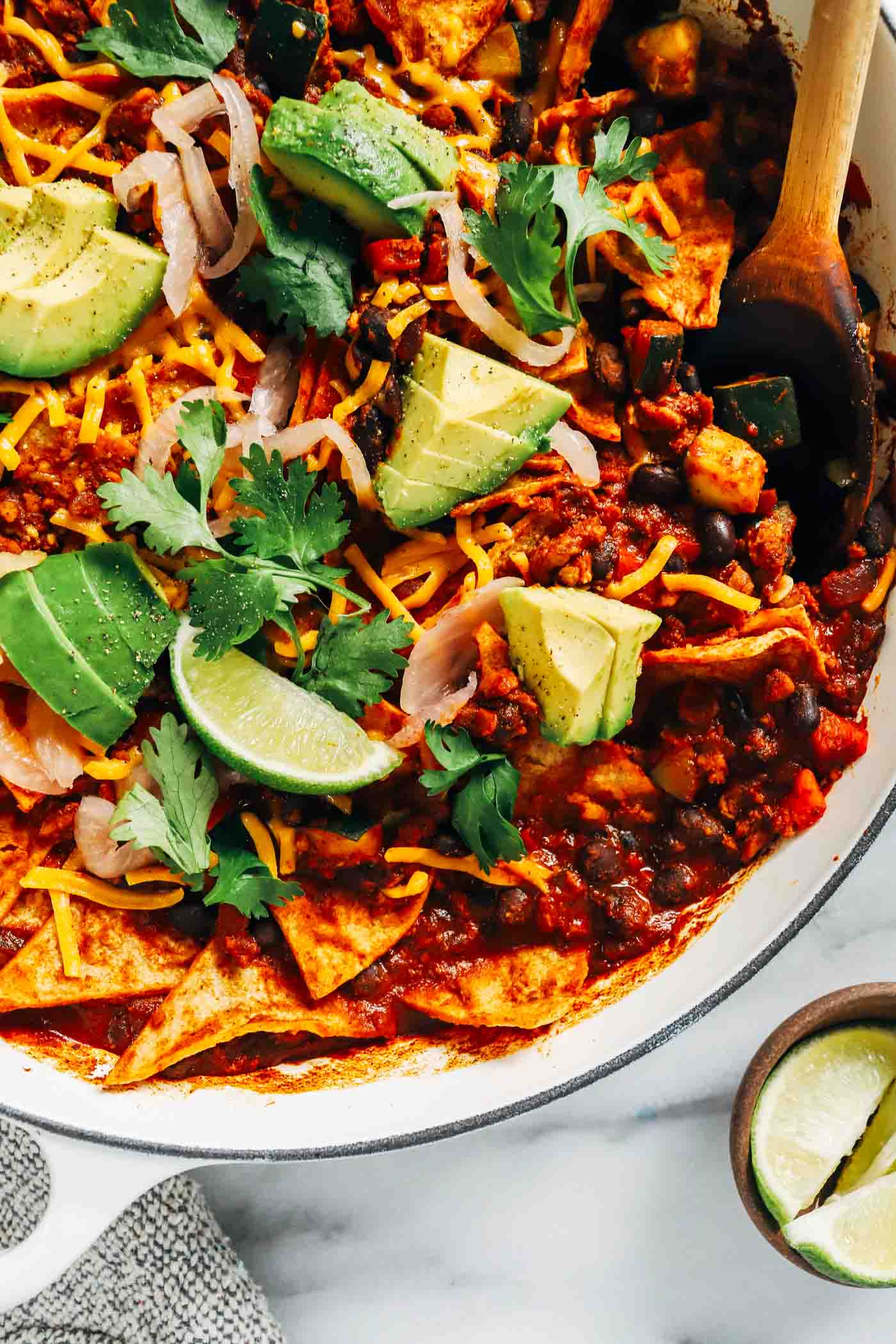 One-Pot Vegan Enchilada Skillet