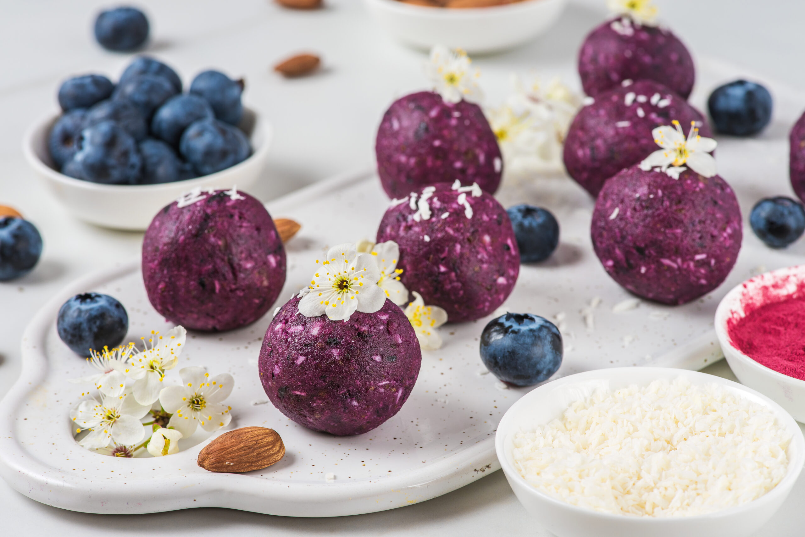 No-Bake Blueberry Acai Energy Bites
