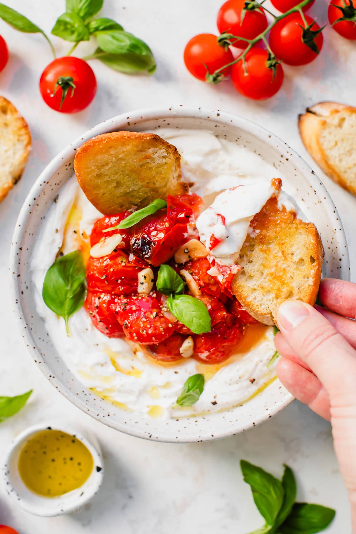A Fresh Twist on Caprese: Whipped Ricotta Dip