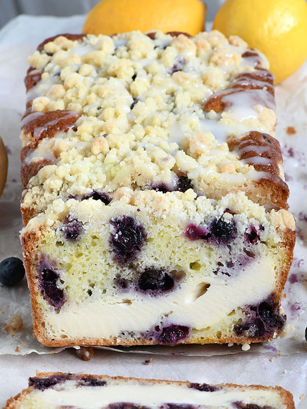 Lemon Blueberry Cream Cheese Bread