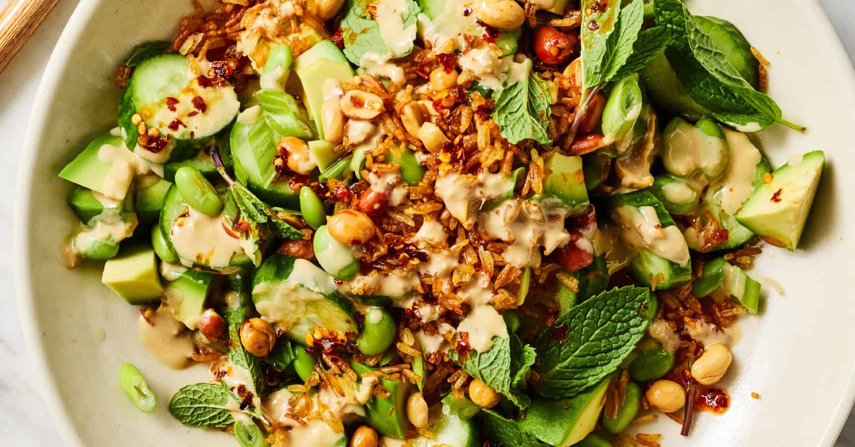 This crispy rice salad is so good, I