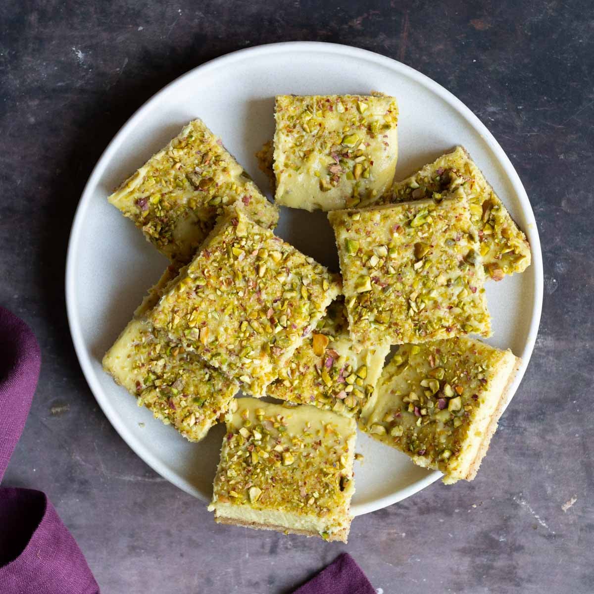 Kesar Pista Bars (Saffron Pistachio Cream Bars)