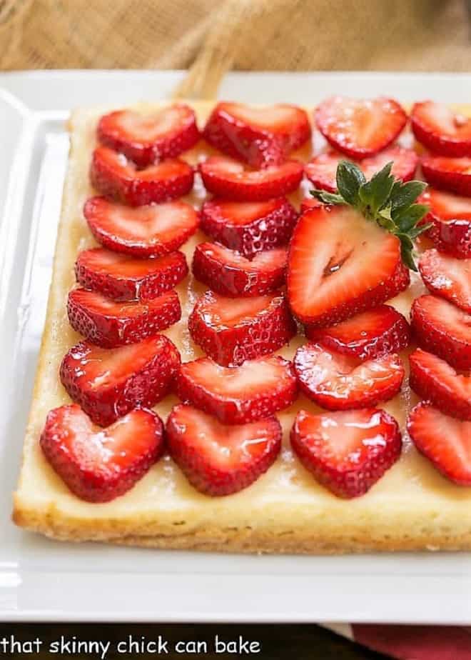 Strawberry Cheesecake Bars - Easy & Yummy - That Skinny Chick Can Bake
