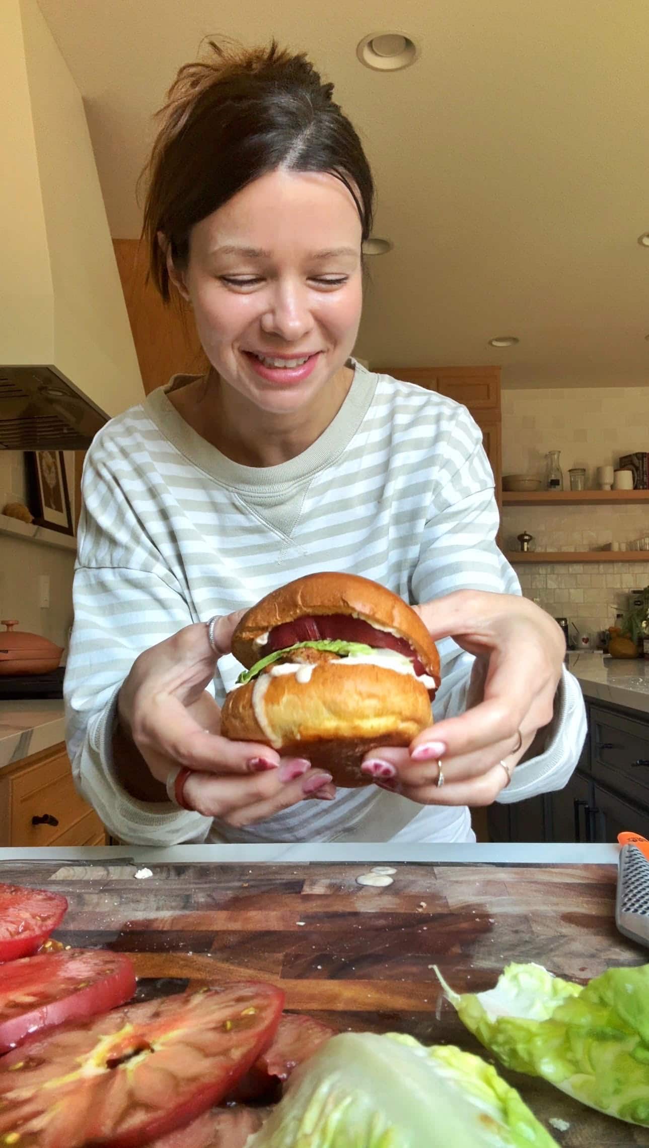 Air Fryer Turkey Burgers with Creamy Feta Sauce