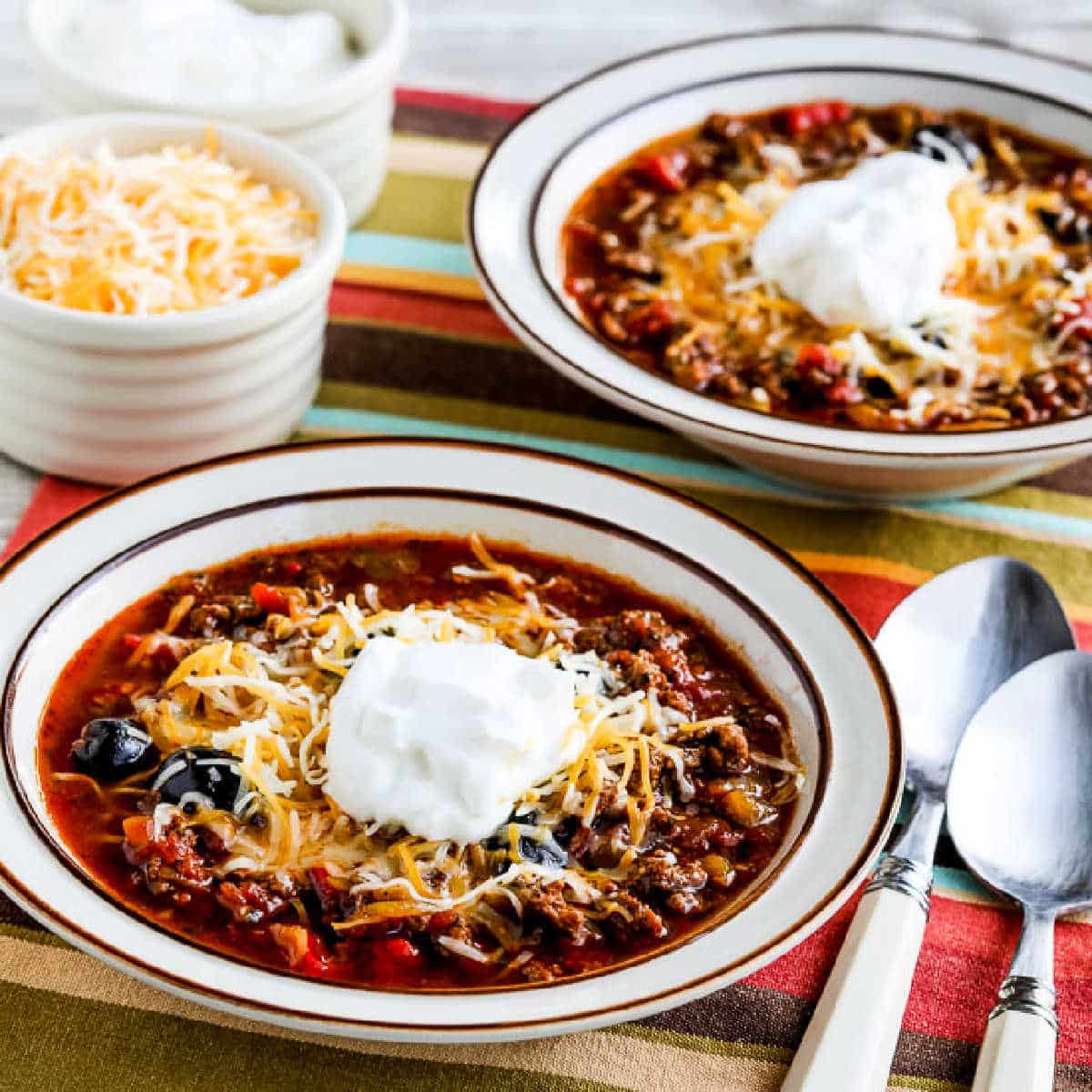 Ground Beef Chili with Olives (Instant Pot or Stovetop)