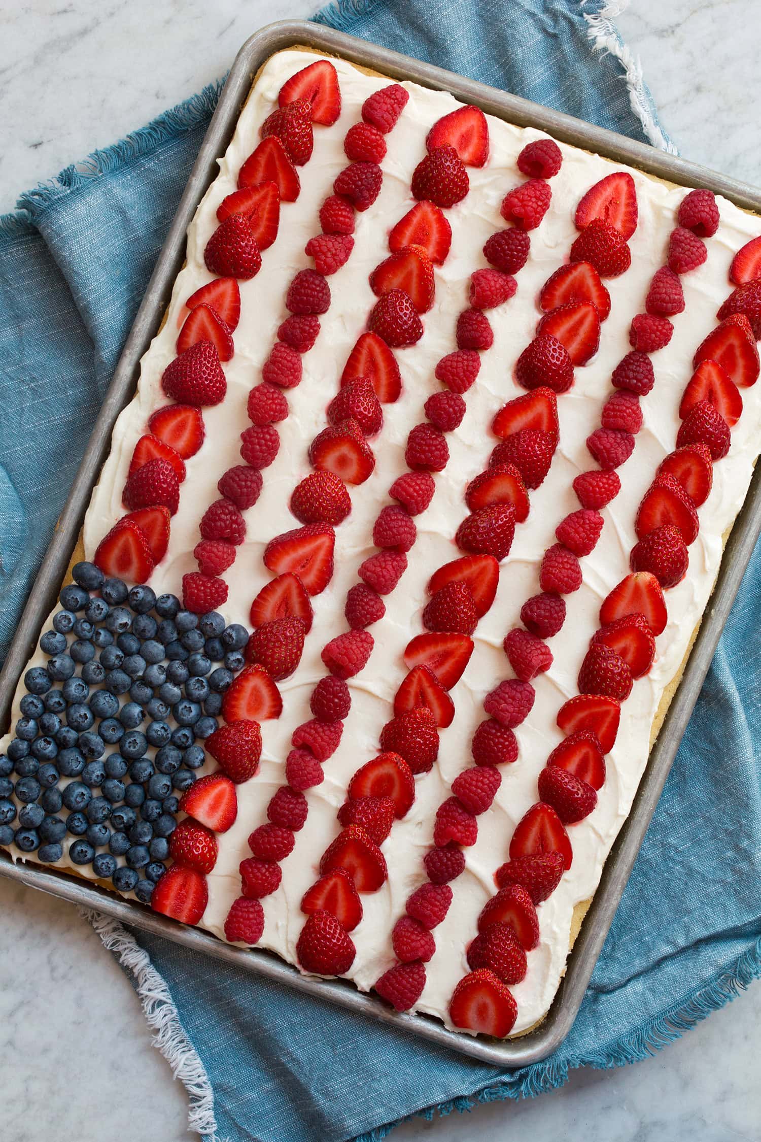 American Flag Cake (Easy Sheet Pan Cake for a Crowd) - Cooking Classy