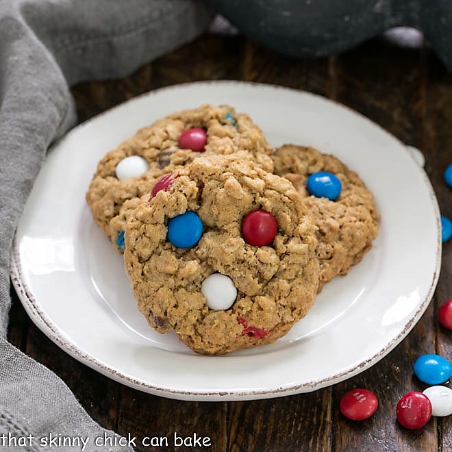 Patriotic Monster Cookies - That Skinny Chick Can Bake Patriotic Monster Cookies - That Skinny Chick Can Bake