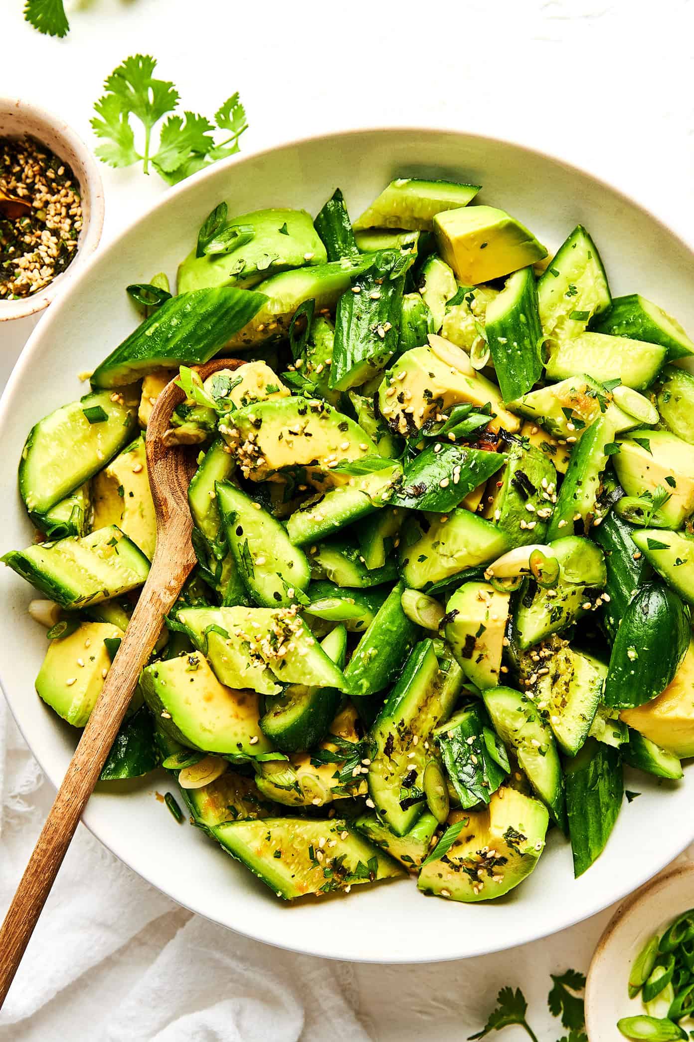 Smashed Cucumber Avocado Salad