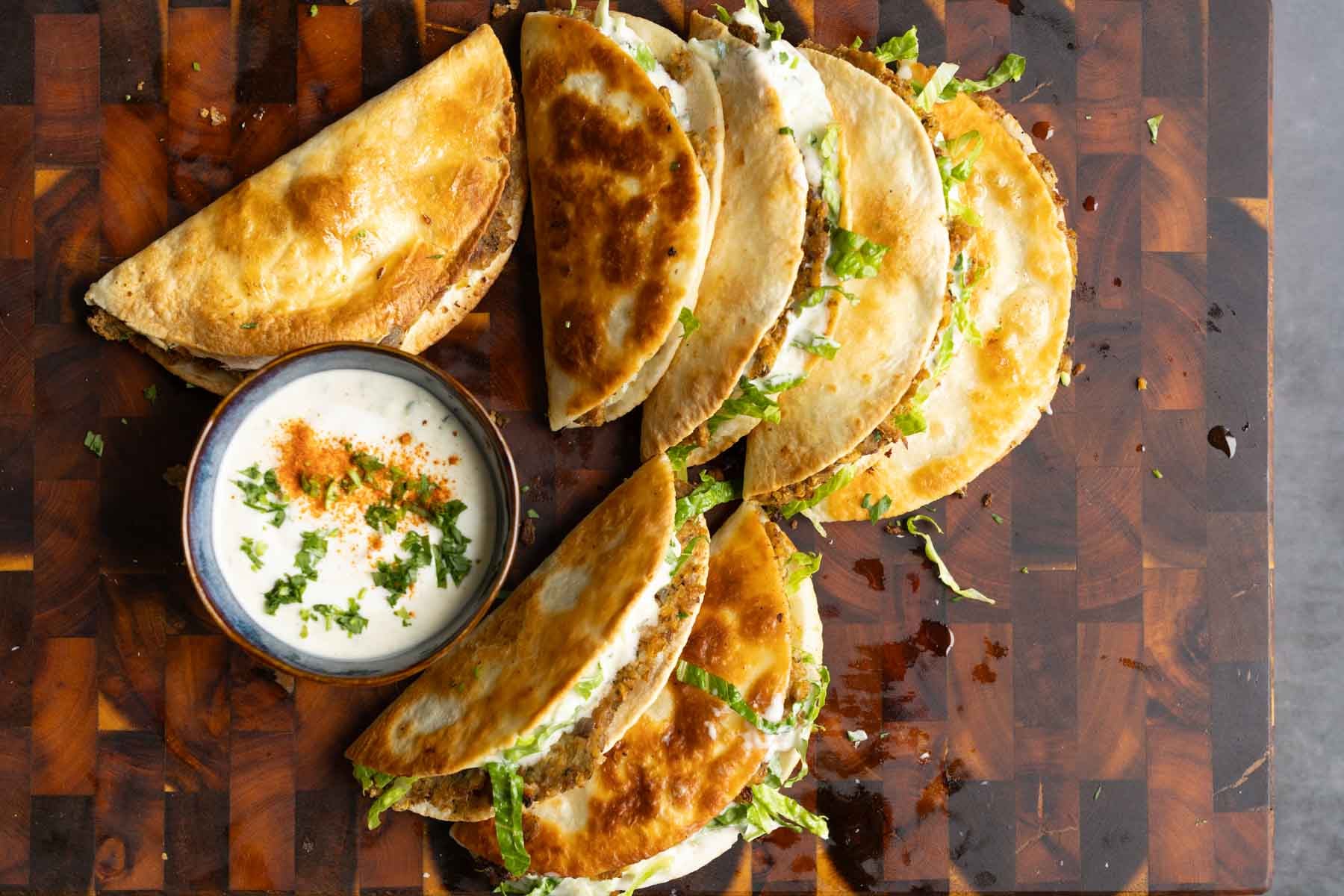 Paratha Tacos with Potato, Chickpeas, and Cauliflower