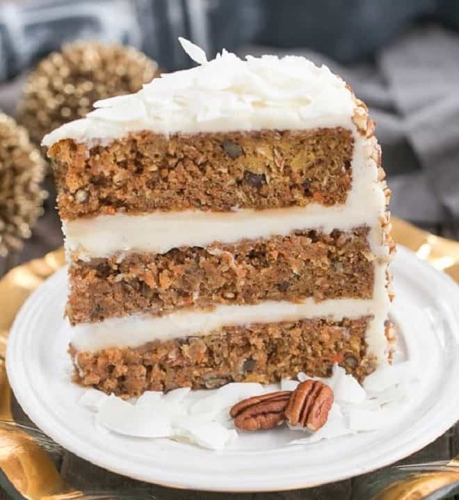 Caramel Filled Carrot Cake - That Skinny Chick Can Bake