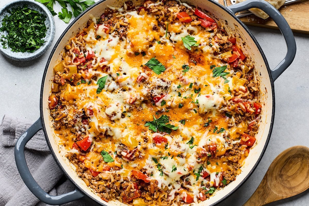 Stuffed Pepper Skillet (Easy One Pan Dinner)