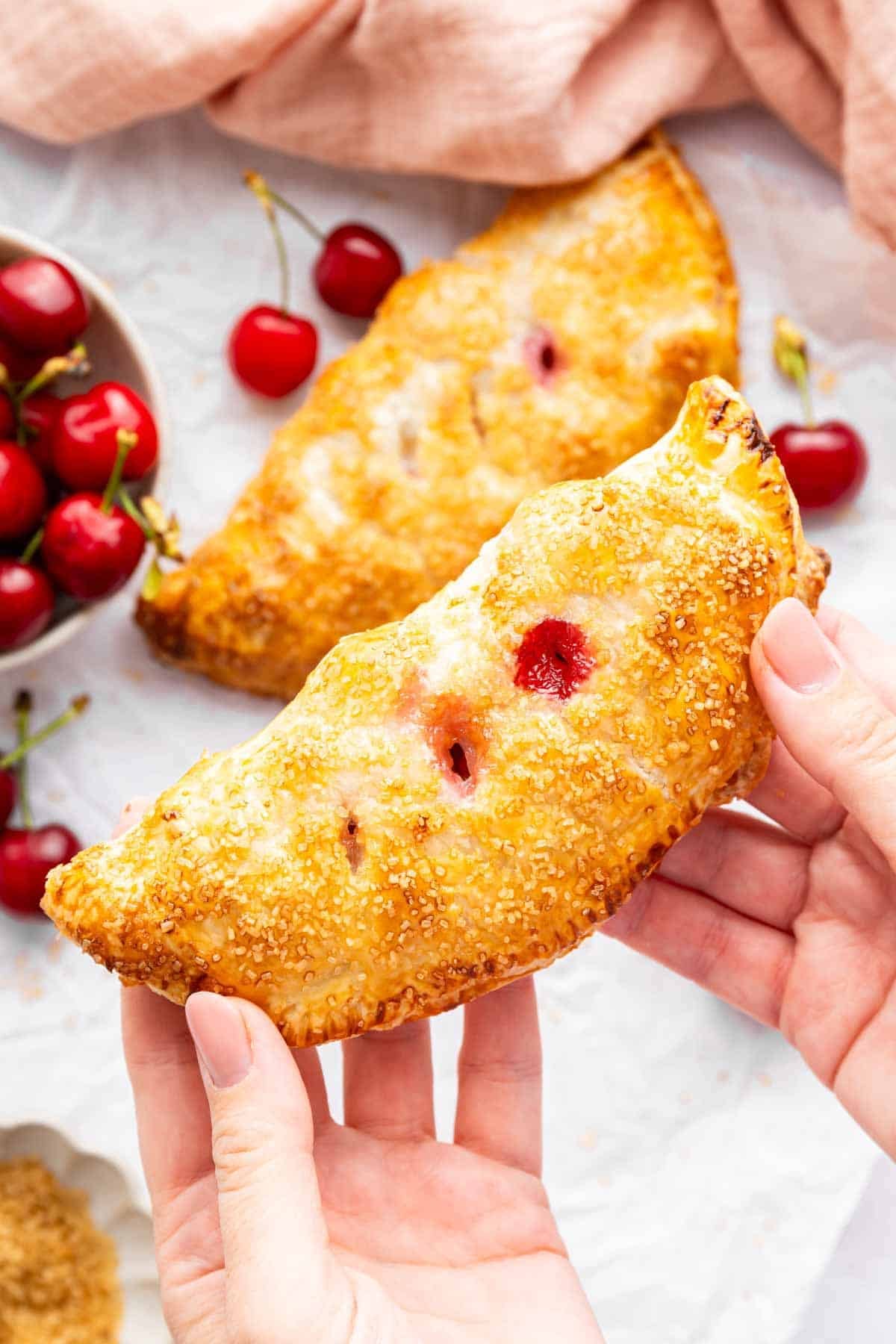 Cherry Hand Pies with Puff Pastry - Dessert for Two