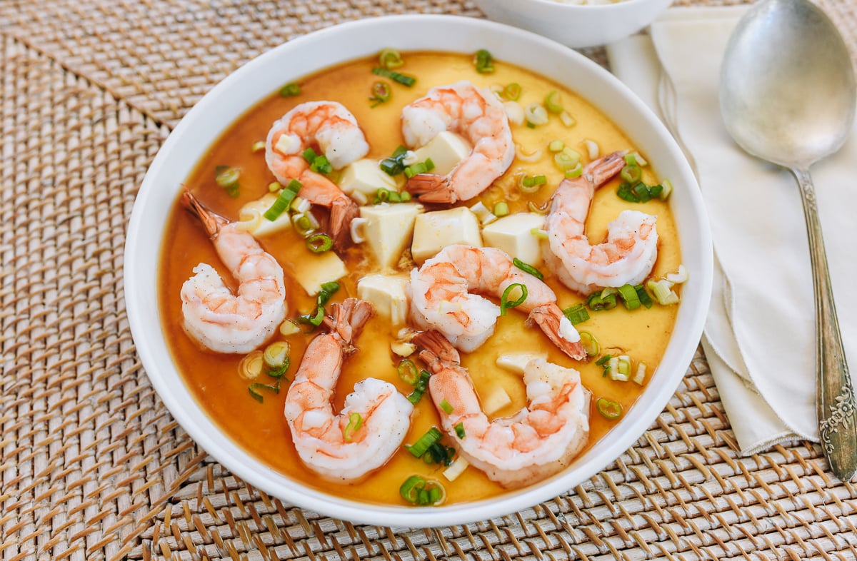 Steamed Egg with Shrimp & Tofu